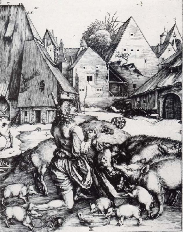 Albrecht Durer The Prodigal Son Amid the Swine France oil painting art